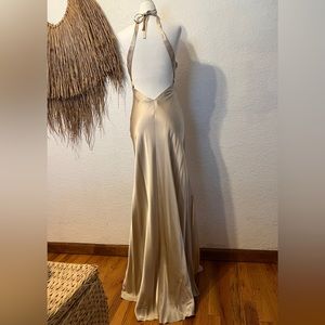 Amanda Uprichard x Revolve Maxi Silk Gown - Bone color